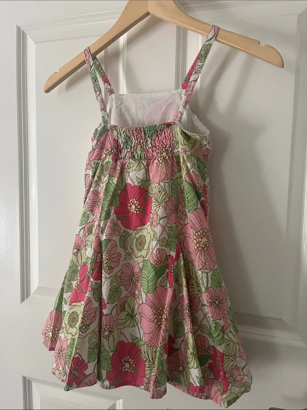 VINTAGE Gap Floral Tropical swing summer sun dress seersucker cotton Sz 3T